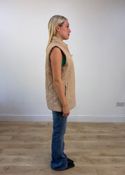 large beige quilted gilet photo 7