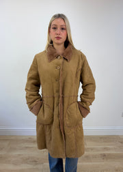 small brown afghan button coat photo 2