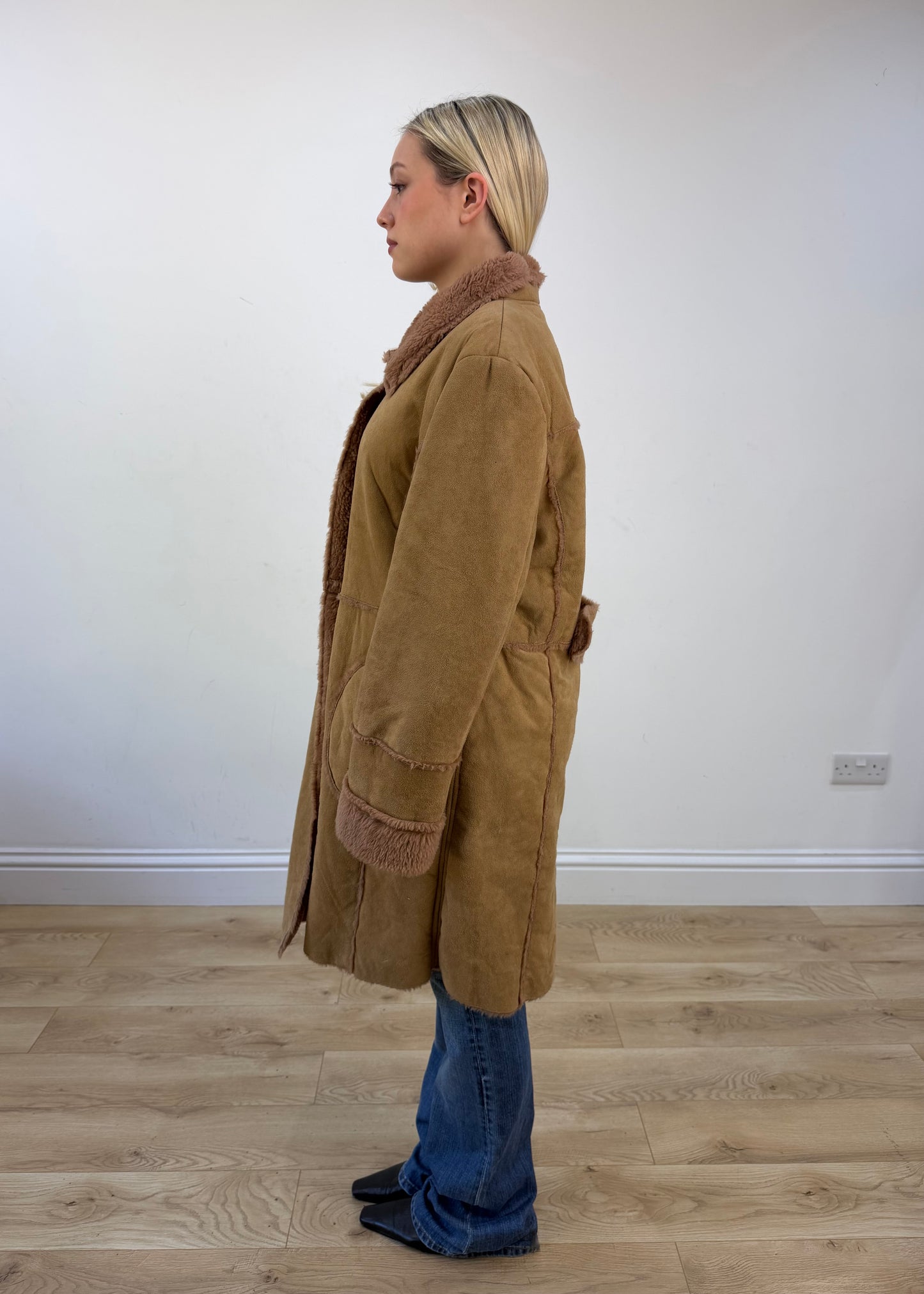 small brown afghan button coat photo 4