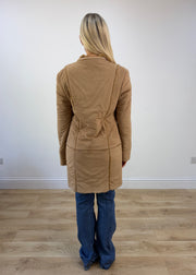 small tan afghan faux fur coat photo 5