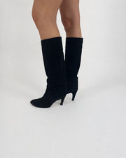 black knee-high stiletto boots detail view 01