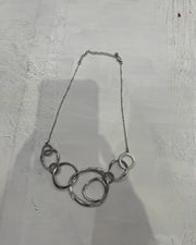 gossip girl drop | one size silver-tone layered circle necklace