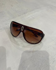 gossip girl drop | one size brown diesel oversized shield sunglasses