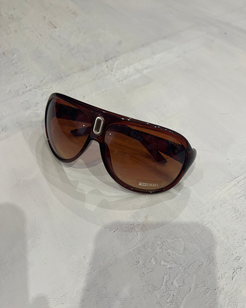 gossip girl drop | one size brown diesel oversized shield sunglasses