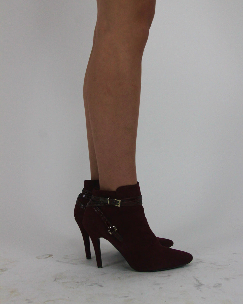 gossip girl drop | uk 7.5 purple buckle ankle boots