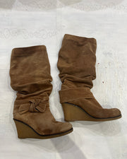 gossip girl drop | ⭐️uk 5 taupe slouch knee-high boots
