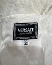 gossip girl drop | medium white versace square-neck mini dress