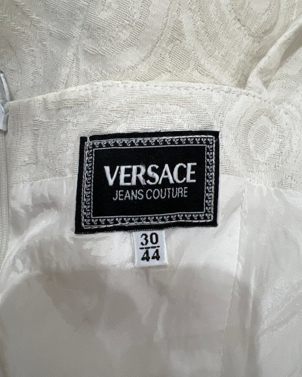 gossip girl drop | medium white versace square-neck mini dress