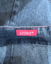 gossip girl drop | extra small grey estasy pleated denim mini skirt