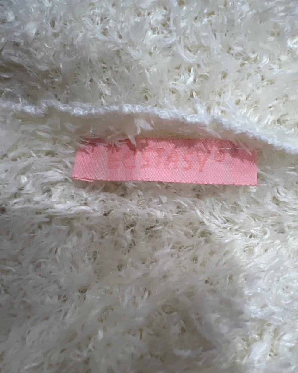 gossip girl drop | small cream fuzzy wrap jumper