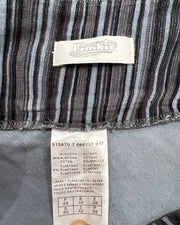 gossip girl drop | small black and blue pinstripe midi skirt