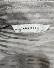 gossip girl drop | medium grey old label zara pinstripe ruched blouse