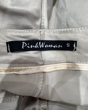 gossip girl drop | small silver satin-style mini shorts