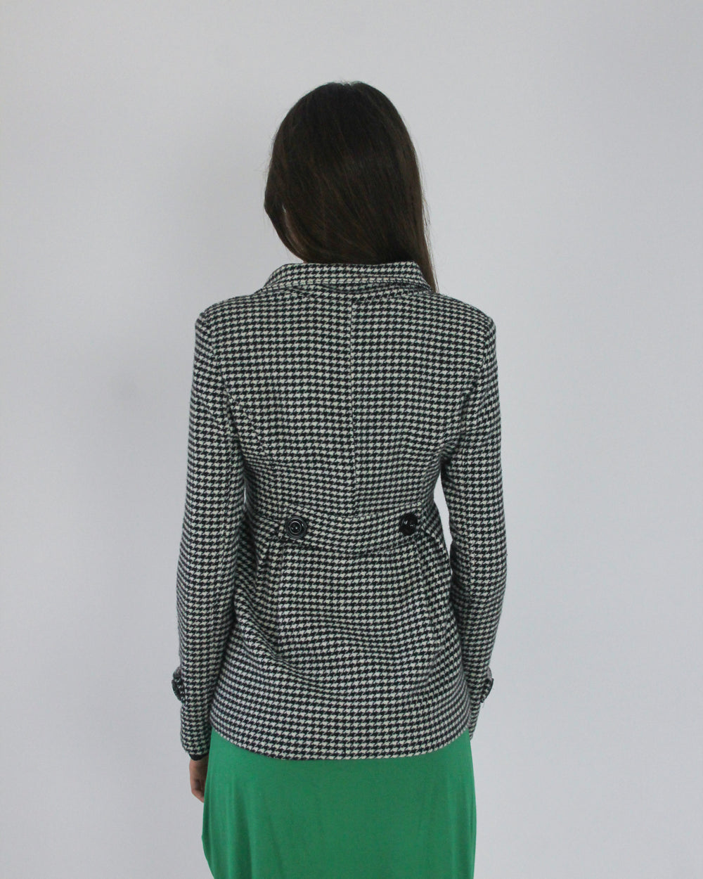 gossip girl drop | small black and white houndstooth jacket