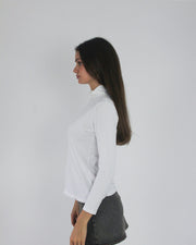 gossip girl drop | small white roll-neck long-sleeve top