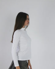 gossip girl drop | small white roll-neck long-sleeve top