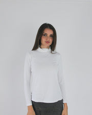 gossip girl drop | small white roll-neck long-sleeve top