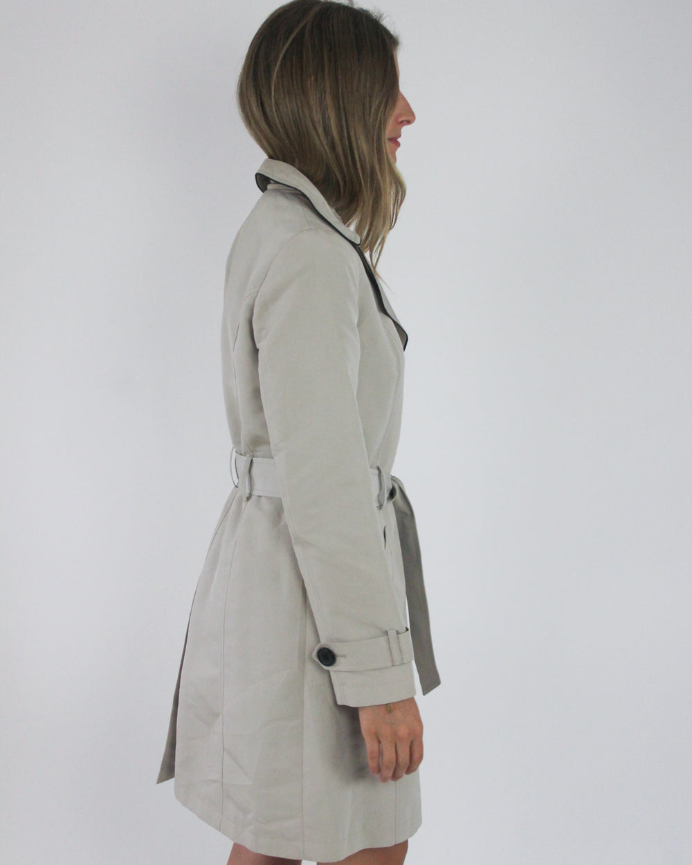 gossip girl drop | medium beige old label M&S belted trench coat