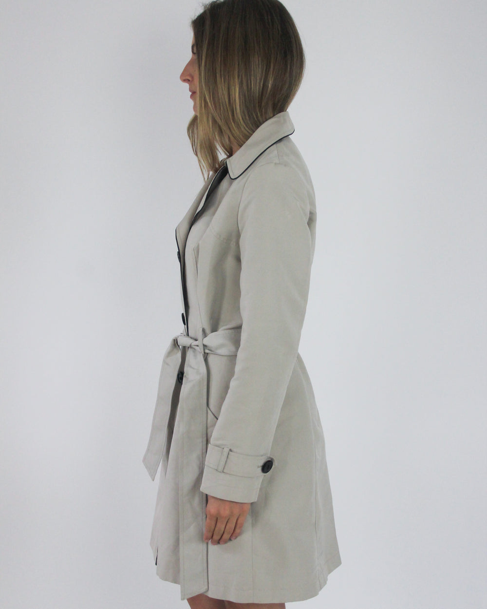 gossip girl drop | medium beige old label M&S belted trench coat