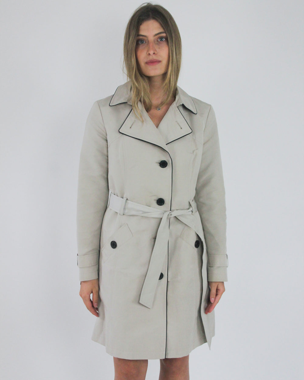gossip girl drop | medium beige old label M&S belted trench coat