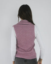 gossip girl drop | small dusty pink tie-front knitted vest