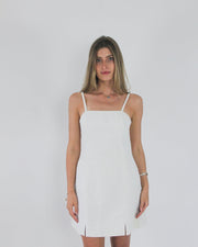 gossip girl drop | medium white versace square-neck mini dress