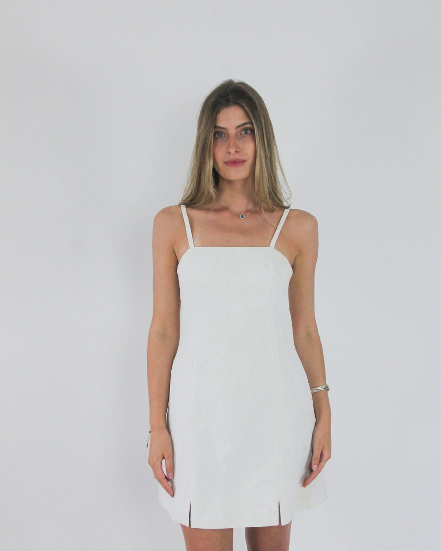 gossip girl drop | medium white versace square-neck mini dress