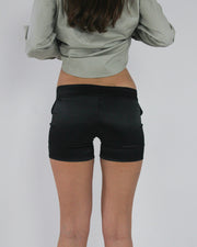 gossip girl drop | small black fitted mini shorts