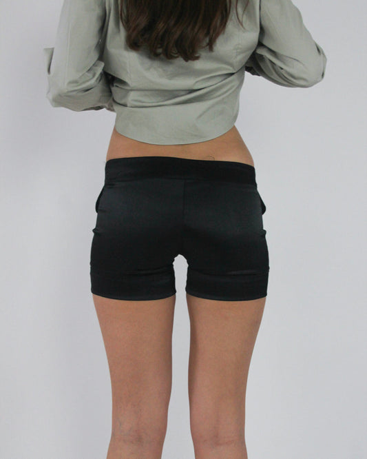 gossip girl drop | small black fitted mini shorts