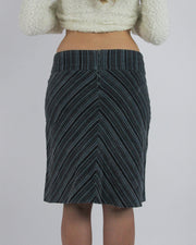 gossip girl drop | small black and blue pinstripe midi skirt