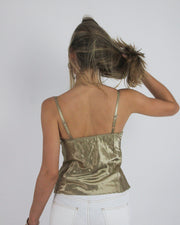 gossip girl drop | small gold  satin-style cami top
