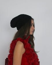 gossip girl drop | one size black slouch beanie