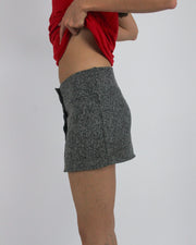 gossip girl drop | small grey button-front mini skirt