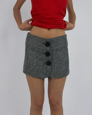 gossip girl drop | small grey button-front mini skirt