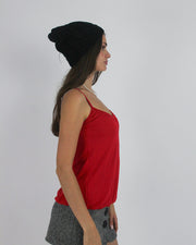 gossip girl drop | small red spaghetti-strap cami top