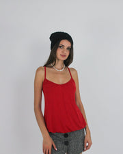 gossip girl drop | small red spaghetti-strap cami top