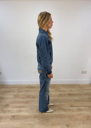 large mid blue denim jacket right side