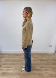 medium beige vera pelle leather blazer left side