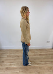 medium beige vera pelle leather blazer right side