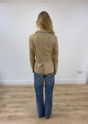 medium beige vera pelle leather blazer back
