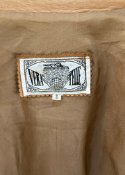 small tan leather fitted jacket label
