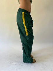 back to school drop green and yellow track trousers detail