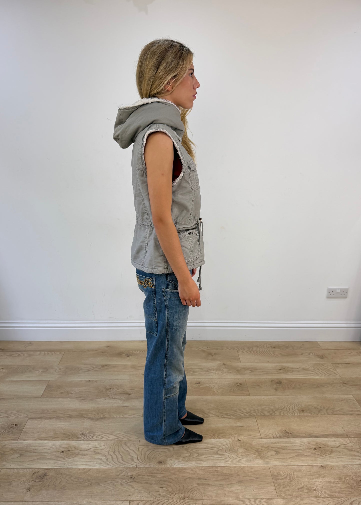 medium fishbone grey gilet