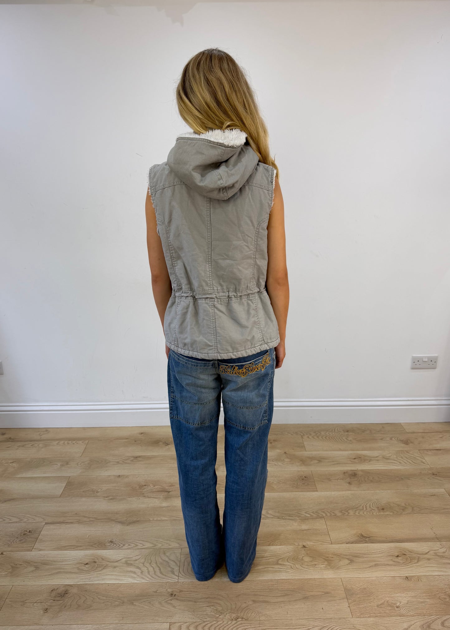 medium fishbone grey gilet