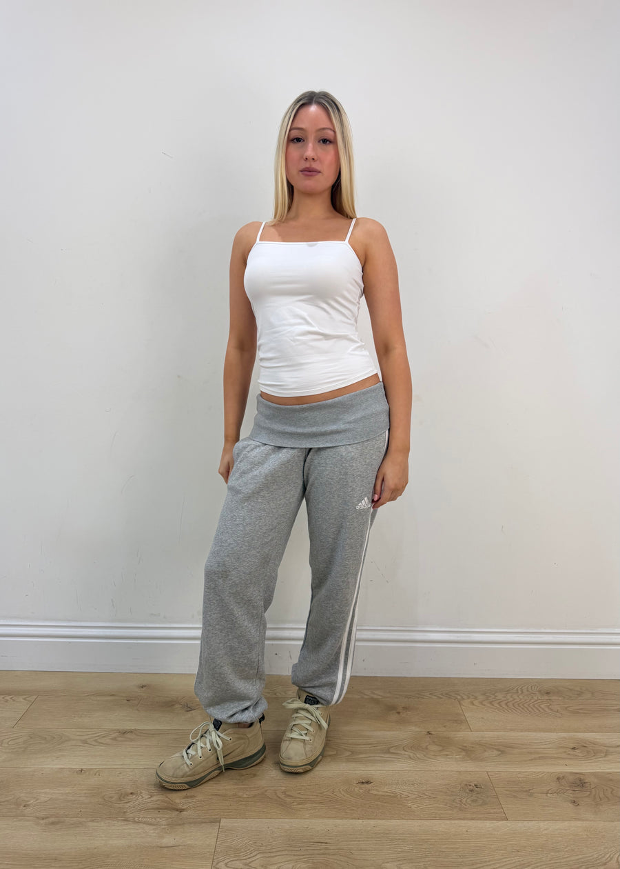 small grey adidas foldover waist joggers