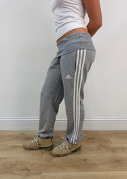 small grey adidas foldover waist joggers