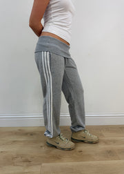 small grey adidas foldover waist joggers