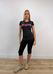 extra small aéropostale grey t-shirt with pink logo front