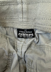 medium grey cropped cargo style trousers