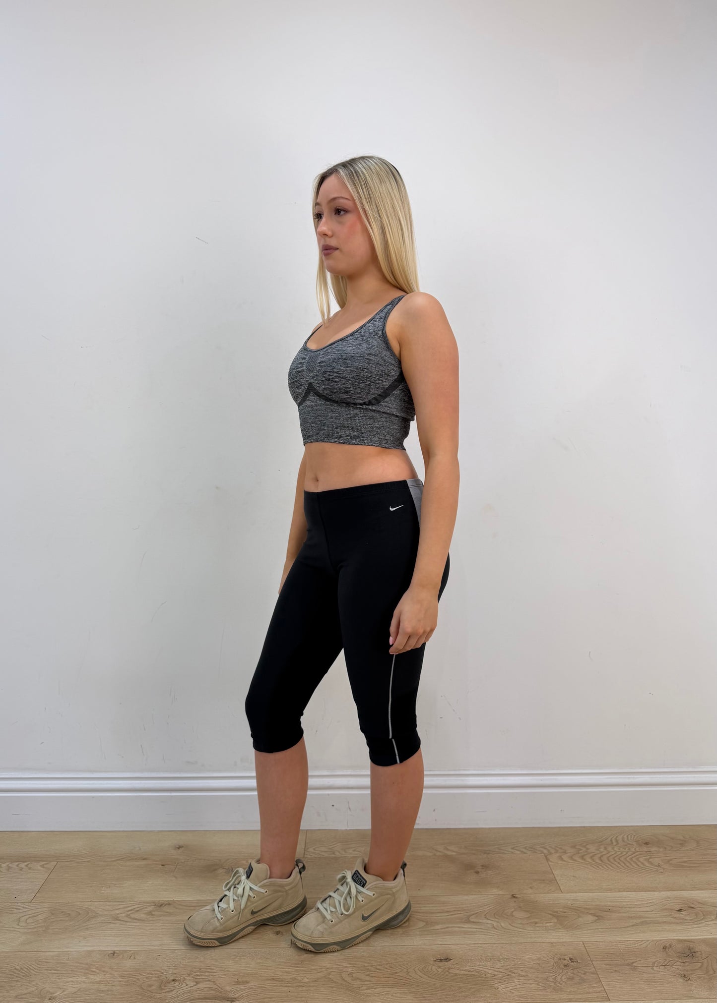 small grey sports bra